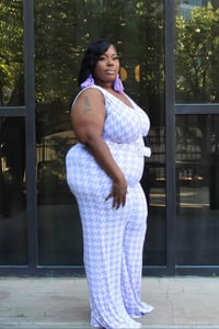 Image 3 of Sunday Best Jumpsuit(Liliac Purple & White)