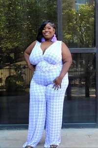 Image 1 of Sunday Best Jumpsuit(Liliac Purple & White)