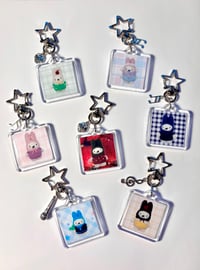 Image 1 of Crochet bunny acrylic keychain 