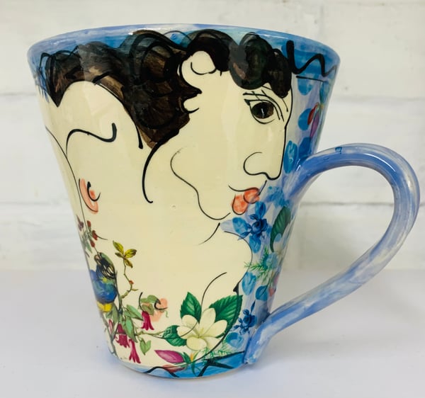 Image of Tall light blue mug