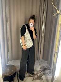 Image 1 of Silver Leather Hobo