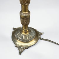 Image 11 of Lampe Art Nouveau en bronze et pâte de verre orange marmoréen 1920