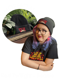 PRE-ORDER: Embroidered 'Red Twilight' Black Beanie