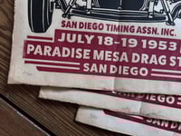 Image 4 of Paradise Mesa Championship Drags Linocut Print  FREE SHIPPING