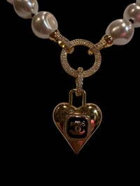 Image 2 of The “CHERIE” HEART/PEARLS NECKLACE