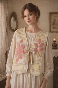 Image 1 of Handmade Upcycled Patchwork Quilted Vest 