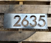 Image 1 of Premium Stainless Steel House Numbers Sign - Custom Address Plaque (6" x 18")