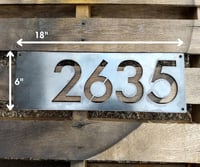 Image 2 of Premium Stainless Steel House Numbers Sign - Custom Address Plaque (6" x 18")