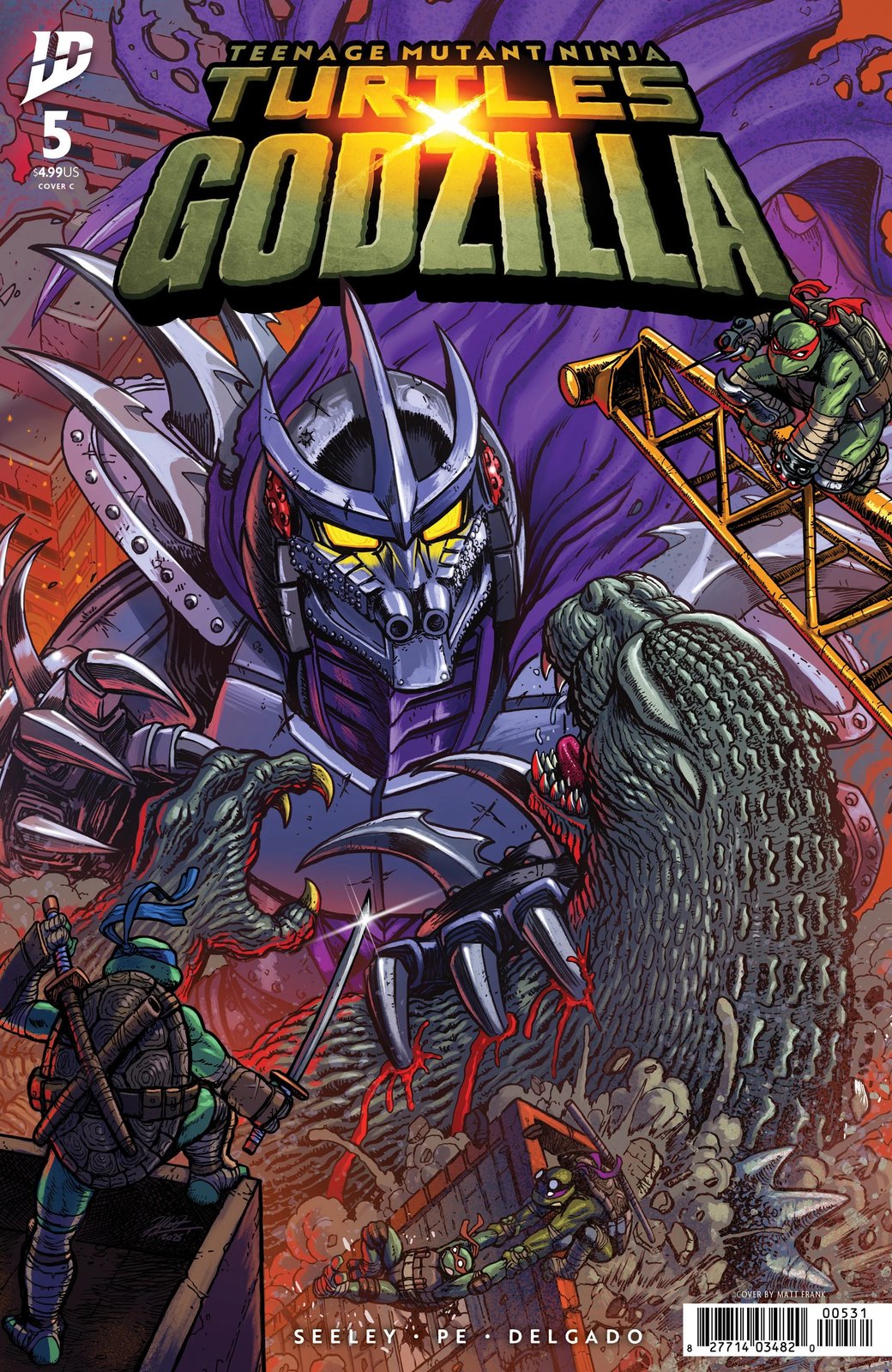 TMNT x Godzilla Issue 5 Original Cover Art | Matt Frank Art