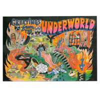 "Greetings from the Underworld" Risograph print