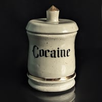 Cocaine Apothecary Jar With Gold Banding