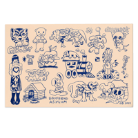 "Boyfriend Asylum" Tattoo Flash Print