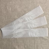 Image 1 of Palm leaf white ink printed vellum paper belly bands  PACK of 10