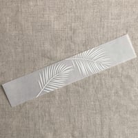 Image 2 of Palm leaf white ink printed vellum paper belly bands  PACK of 10