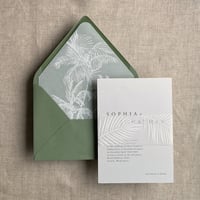 Image 3 of Palm leaf white ink printed vellum paper belly bands  PACK of 10