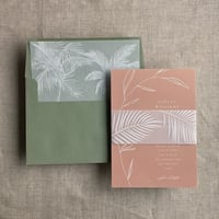 Image 4 of Palm leaf white ink printed vellum paper belly bands  PACK of 10