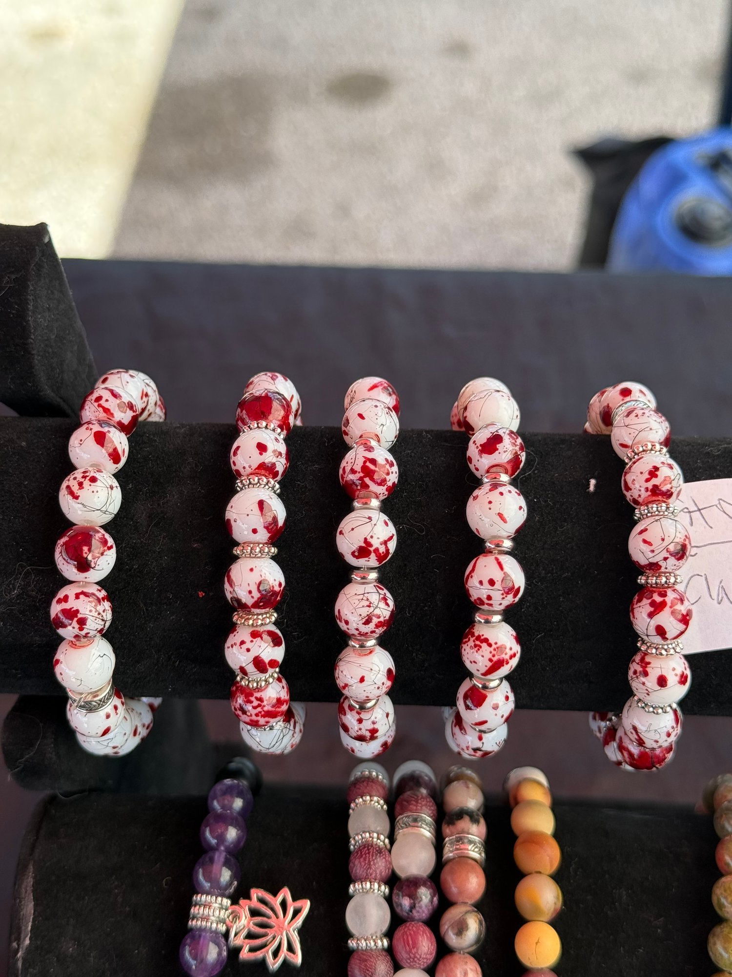 10mm Bloodsplatter Stretch Bracelets