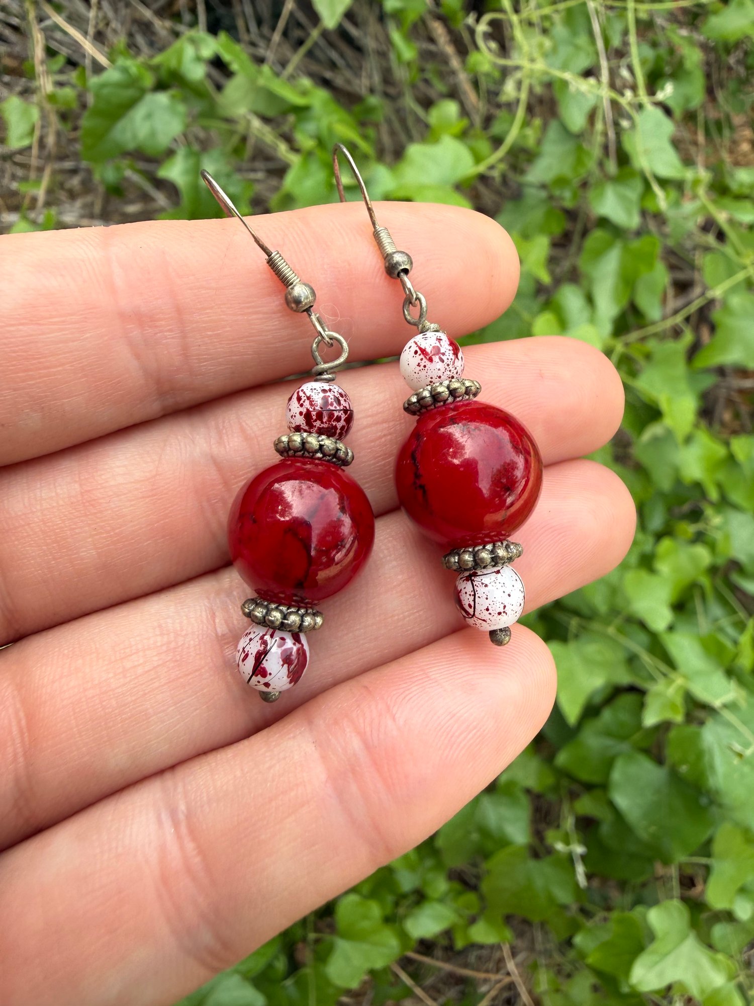 Bloodsplatter earrings