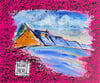 "Sidmouth Sea scape in chaos..." Pink series... Original on wood...