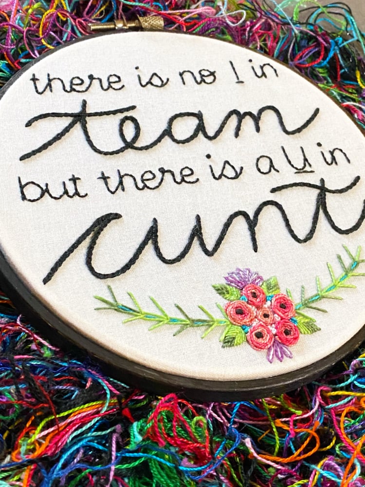 Image of Team Cunt PDF Embroidery Pattern