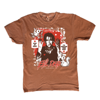 Image 1 of Ash Williams Woodland Critters Garment Dyed Screen Printed Pumpkin T-Shirt