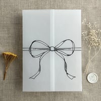 Image 2 of Minimalist ribbon bow vellum wrap PACK of 10