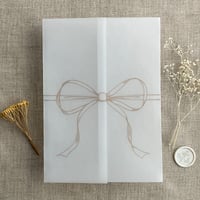Image 6 of Minimalist ribbon bow vellum wrap PACK of 10