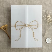 Image 3 of Minimalist ribbon bow vellum wrap PACK of 10