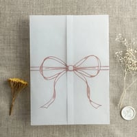 Image 5 of Minimalist ribbon bow vellum wrap PACK of 10