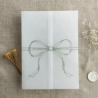 Image 4 of Minimalist ribbon bow vellum wrap PACK of 10