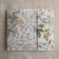 Image 2 of Sage orange buttercup floral garden vellum wrap for 5x7 card PACK of 10