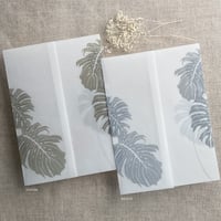 Image 8 of Monstera leaves printed vellum wrap for 5x7 card PACK of 10
