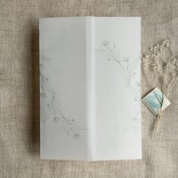 Image 5 of Jessica minimalist floral printed vellum wrap for 5x7 cards PACK of 10