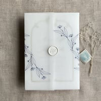 Image 8 of Jessica minimalist floral printed vellum wrap for 5x7 cards PACK of 10