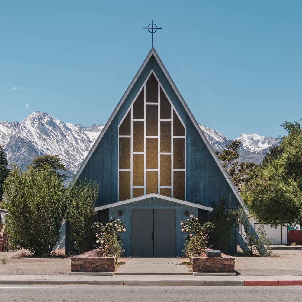 Image of A-Frame church,  Eastern Sierras