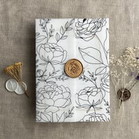 Image 1 of Boho peony vellum wraps for 5x7 (A7 card) pack of 10