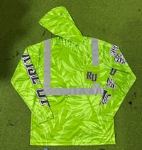 Image 1 of GREEN FLUORESCENT PALM HIVIZ HOODIE