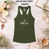 Image 10 of Faith Over Fear Racerback Tank — Inspirational Women's Workout Top