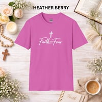 Image 3 of Faith Over Fear T‑Shirt — Christian Cross Inspirational Tee