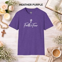 Image 5 of Faith Over Fear T‑Shirt — Christian Cross Inspirational Tee
