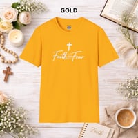 Image 10 of Faith Over Fear T‑Shirt — Christian Cross Inspirational Tee