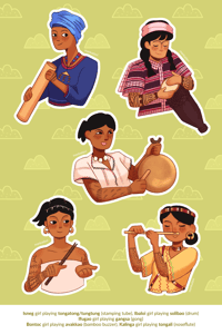 Igorot Musicians Sticker Sheet
