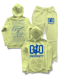 Image 7 of GREASE & OIL - University Sweatsuit- Manifesto - Neon Green/Royal