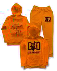 Image 1 of GREASE & OIL - University Sweatsuit- Manifesto - Orange/Black