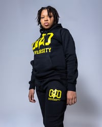 Image 4 of GREASE & OIL - University Sweatsuit- Manifesto - Black/Yellow