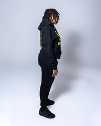 Image 3 of GREASE & OIL - University Sweatsuit- Manifesto - Black/Yellow