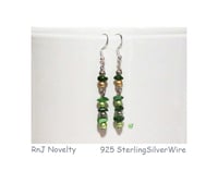 Image 1 of RnJ_PearlsGems_Olive Earring 925 SilverWire