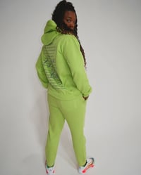 Image 5 of GREASE & OIL - University Sweatsuit- Manifesto - Neon Green/Royal