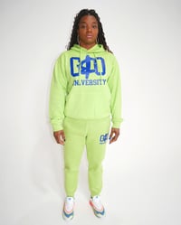 Image 1 of GREASE & OIL - University Sweatsuit- Manifesto - Neon Green/Royal