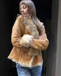 Image 3 of TAN LEATHER & FUR JACKET